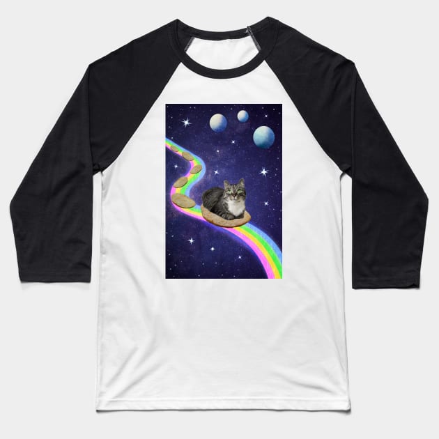 Cute cat in Space Baseball T-Shirt by Purrfect